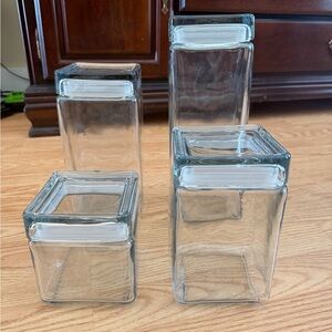 Anchor Hocking Square Glass Storage Canisters
